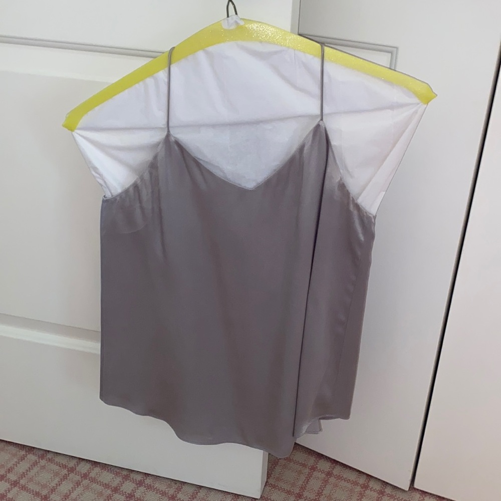 SILVER SATIN HALTERBACK TOP, Club Monaco 0